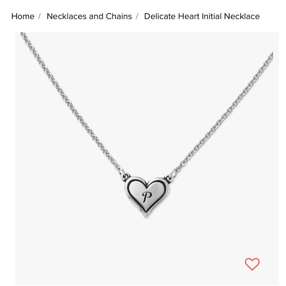 James Avery “P” Heart Necklace